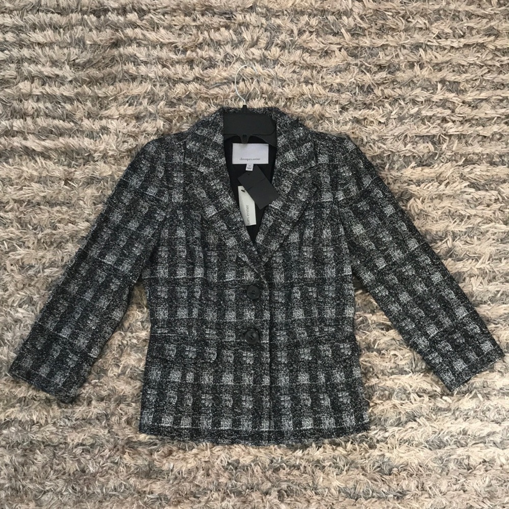 New ! Classiques Entier Plaid Wool Blend Business Suit Jacket - Size XS